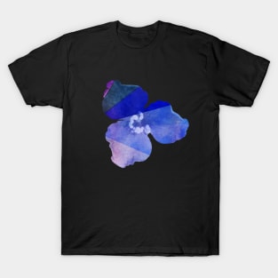 Triangle flower watercolor, blue and purple T-Shirt